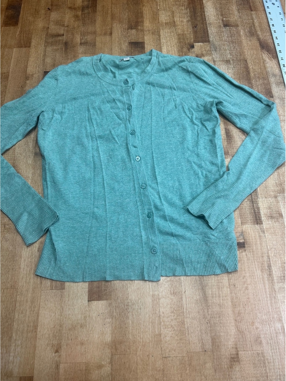 Merona Medium teal Green Button-Up Cardigan Sweater